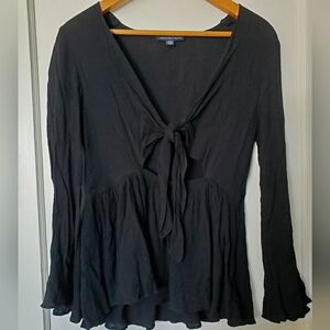 American Eagle Bow Tie Blouse Top ๐